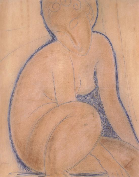 Amedeo Modigliani Crouched Nude (mk39) oil painting image